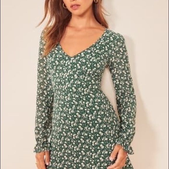 REFORMATION ELENOR LONG SLEEVE MINI DRESS - Picture 7 of 7